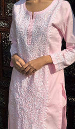 Load image into Gallery viewer, Iqra Women&#39;s Lucknowi Handcrafted Cotton Chikankari Kurti - HONC0164372
