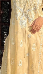 Load image into Gallery viewer, Nafasat Women's Lucknowi Handcrafted Mul Chanderi Chikankari Kurti - HONC0256466