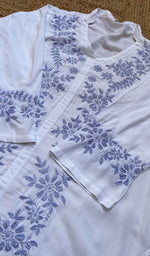 Load image into Gallery viewer, Women&#39;s Lakhnavi Handcrafted Modal Cotton Chikankari Top - HONC0276615
