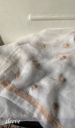 Load image into Gallery viewer, Women's Lakhnavi Handcrafted Pure Organza Chikankari Unstitched Kurta And Dupatta Set- HONC0336560