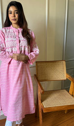 Load image into Gallery viewer, Amanat Women&#39;s Lucknowi Handcrafted Cotton Chikankari Kurti - HONC0276852
