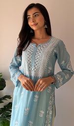 将图像加载到图库查看器中， Jiya Women's Lakhnavi Handcrafted Muslin Chikankari Kurti - HONC0367684
