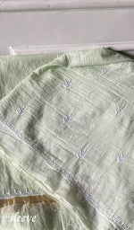 将图像加载到图库查看器中， Women's Lakhnavi Handcrafted Mul Chanderi Unstitched Chikankari Full Suit - HONC0367574