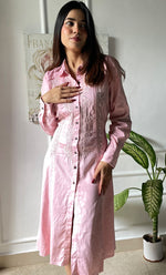 Load image into Gallery viewer, Niyat Women&#39;s Lucknowi Handcrafted Cotton Chikankari Long Dress - HONC0307750
