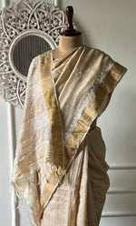 Load image into Gallery viewer, Women's Lakhnavi Handcrafted Munga Silk Chikankari Saree - HONC0314647