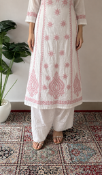 Divya Women's Lucknowi Handcrafted Cotton Chikankari Kurti - HONC0213372