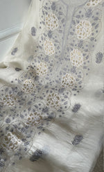 Load image into Gallery viewer, Women&#39;s Lakhnavi Handcrafted Pure Organza Chikankari Unstitched Kurta And Dupatta Set- HONC0311879
