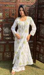 将图像加载到图库查看器中， Gulshan Women&#39;s Lucknowi Handcrafted Cotton Chikankari Kurti - HONC0159624
