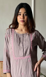 Load image into Gallery viewer, Women&#39;s Lucknowi Handcrafted  Modal Cotton Chikankari Top - HONC0297615
