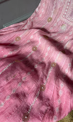 将图像加载到图库查看器中， Izna Women&#39;s Lakhnavi Handcrafted Mul Chanderi Semi - Stitched Anarkali And Dupatta Set - HONC0302882
