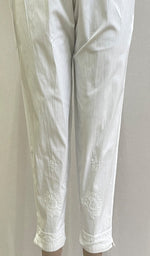 Load image into Gallery viewer, Women&#39;s Lakhnavi Handcrafted Cotton Chikankari Pant - HONC0166241
