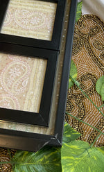 将图像加载到图库查看器中， Handcrafted Chikankari Tray with Two Coasters – Wooden Frame - HONC0269379
