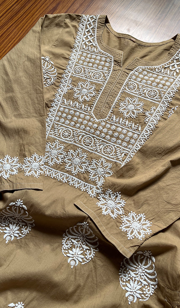 Women's Lucknowi Handcrafted Cotton Chikankari Kurti - HONC0301044
