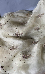 Load image into Gallery viewer, Women&#39;s Lakhnavi Handcrafted Pure Organza Chikankari Unstitched Kurta And Dupatta Set- HONC0292537
