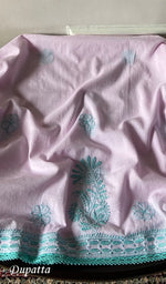 Load image into Gallery viewer, Women's Lakhnavi Handcrafted Cotton Unstitched Chikankari Suit Material - HONC0358196