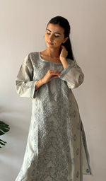 Load image into Gallery viewer, Women's Lakhnavi Handcrafted Cotton Chikankari Kurti - HONC0379475