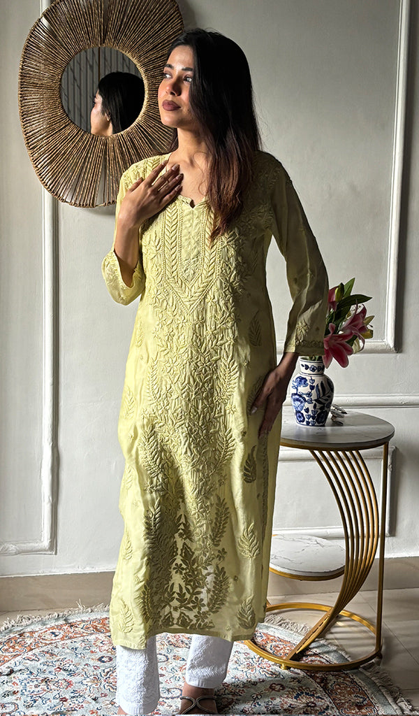 Sameena Women's Lakhnavi Handcrafted Muslin Chikankari Kurti - HONC0337439