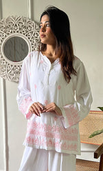 Load image into Gallery viewer, Women's Lakhnavi Handcrafted Modal Cotton Chikankari Top - HONC0308838