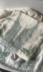 将图像加载到图库查看器中， Women&#39;s Lakhnavi Handcrafted Mul Chanderi Unstitched Kurta And Dupatta Set - HONC0302242
