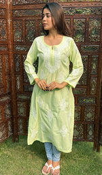 Load image into Gallery viewer, Zoha Women&#39;s Lucknowi Handcrafted Cotton Chikankari Kurti - HONC0234245
