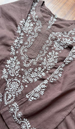 Load image into Gallery viewer, Women&#39;s Lucknowi Handcrafted Cotton Chikankari Kurti - HONC0301004

