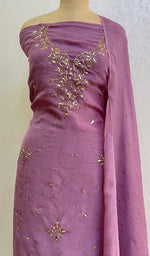 将图像加载到图库查看器中， Women&#39;s Lakhnavi Handcrafted Viscose Georgette Chikankari Full Suit Material - HONC0149824
