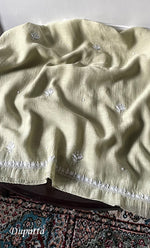 Load image into Gallery viewer, Women's Lakhnavi Handcrafted Unstitched Mul Chanderi Kurta And Dupatta Set - HONC0329036