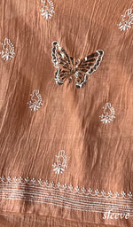 Load image into Gallery viewer, Haaniya Women&#39;s Lakhnavi Handcrafted Mul Chanderi Unstitched Kurta And Dupatta Set - HONC0260573
