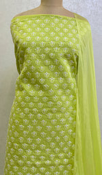Load image into Gallery viewer, Women&#39;s Lakhnavi Handcrafted Cotton Chikankari Suit Material- HONC056910