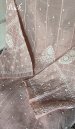 将图像加载到图库查看器中， Women's Lakhnavi Handcrafted Mul Chanderi Semi - Stitched Anarkali And Dupatta Set - HONC0349077