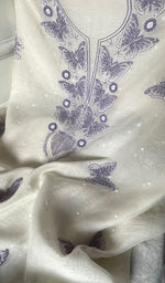 将图像加载到图库查看器中， Titli Women's Lakhnavi Handcrafted Unstitchd Mul Chanderi Kurta And Dupatta Set - HONC0330017