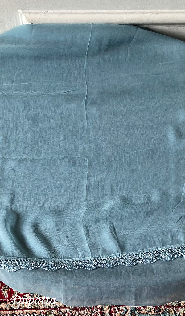 Women's Lakhnavi Handcrafted Cotton Unstitched Chikankari Suit Material - HONC0360797