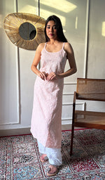 Load image into Gallery viewer, Women's Lakhnavi Handcrafted Cotton Chikankari Kurti - HONC0325762