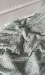 Load image into Gallery viewer, Women&#39;s Lakhnavi Handcrafted Mul Chanderi Semi - Stitched Kurta And Dupatta Set - HONC0305164
