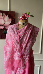 将图像加载到图库查看器中， Samaira Women's Lucknowi Handcrafted Faux-Georgette Chikankari Saree - HONC0348736