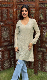 Load image into Gallery viewer, Women&#39;s Lucknowi Handcrafted Viscose Georgette Chikankari Top - HONC0227646
