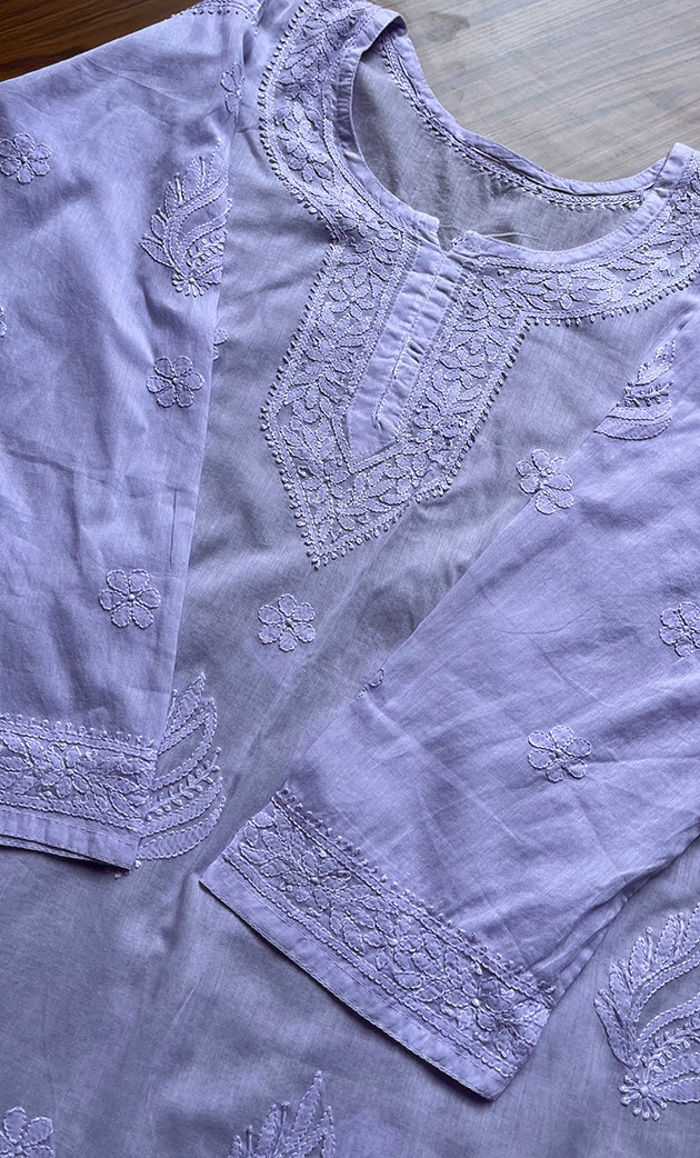 Women's Lakhnavi Handcrafted Cotton Chikankari Top - HONC0214056