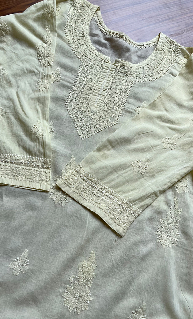 Women's Lakhnavi Handcrafted Cotton Chikankari Top - HONC0214055