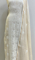 Load image into Gallery viewer, Women&#39;s Lakhnavi Handcrafted Tissue Chanderi Chikankari Kurta Dupatta Set - HONC0204005
