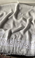 Load image into Gallery viewer, Women's Lucknowi Handcrafted Viscose Georgette Semi - Stitched Chikankari Anarkali and Dupatta Set- HONC0339070