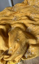 Load image into Gallery viewer, Women&#39;s Lakhnavi Handcrafted Mul Chanderi Unstitched Kurta And Dupatta Set- HONC0310813
