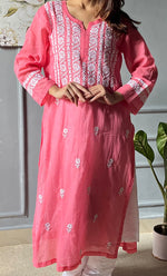 将图像加载到图库查看器中， Women&#39;s Lakhnavi Handcrafted Kota Cotton Chikankari Kurti - HONC0305766
