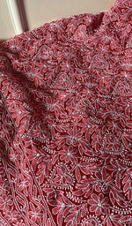Load image into Gallery viewer, Women&#39;s Lucknowi Handcrafted Faux-Georgette Chikankari Suit Material - HONC0263415
