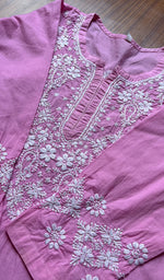 将图像加载到图库查看器中， Women&#39;s Lucknowi Handcrafted Cotton Chikankari Kurti - HONC0301014
