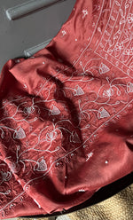 Load image into Gallery viewer, Women's Lucknowi Handcrafted Chanderi Silk Chikankari Full Suit Material - HONC0278002
