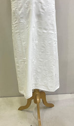 将图像加载到图库查看器中， Lucknowi Handcrafted White Cotton Chikankari Unstitched Men&#39;s Kurta Fabric - HONC0222191
