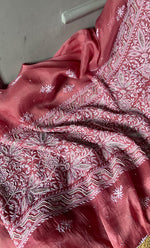 Load image into Gallery viewer, Women&#39;s Lakhnavi Handcrafted Pure Organza Chikankari Unstitched Kurta And Dupatta Set- HONC0309611
