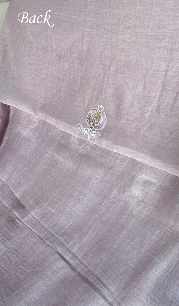 Mahira Women's Lakhnavi Handcrafted Mul Chanderi Unstitched Chikankari Full Suit - HONC0355238