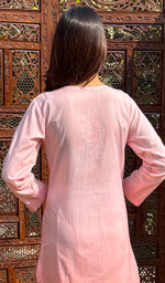 Load image into Gallery viewer, Women&#39;s Lucknowi Handcrafted Cotton Chikankari Kurti - HONC0204309
