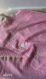 Load image into Gallery viewer, Jazba Women's Lakhnavi Handcrafted Mul Chanderi UnStitched Kurta And Dupatta Set - HONC0370225